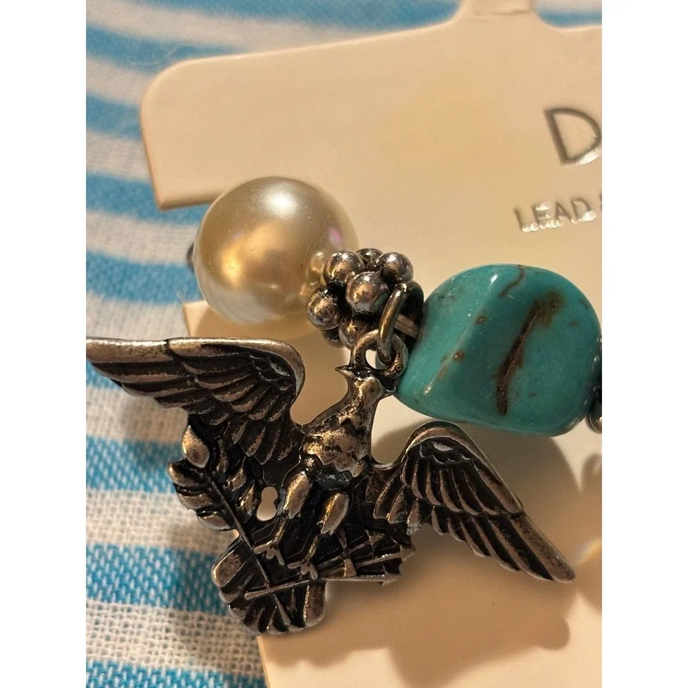 #18. Faux Turquoise Pearl Beaded Chief Bracelet